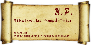 Mikolovits Pompónia névjegykártya